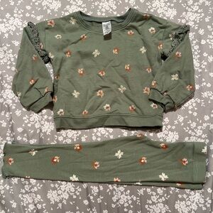 Carter's Green Floral Kids Matching Set